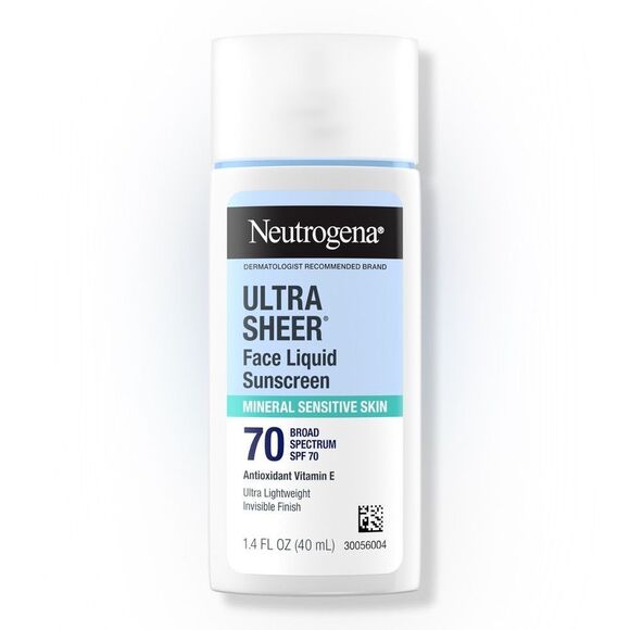 Neutrogena Ultra Sheer Face Liquid SPF 70 Mineral Sunscreen - Picture 1 of 8